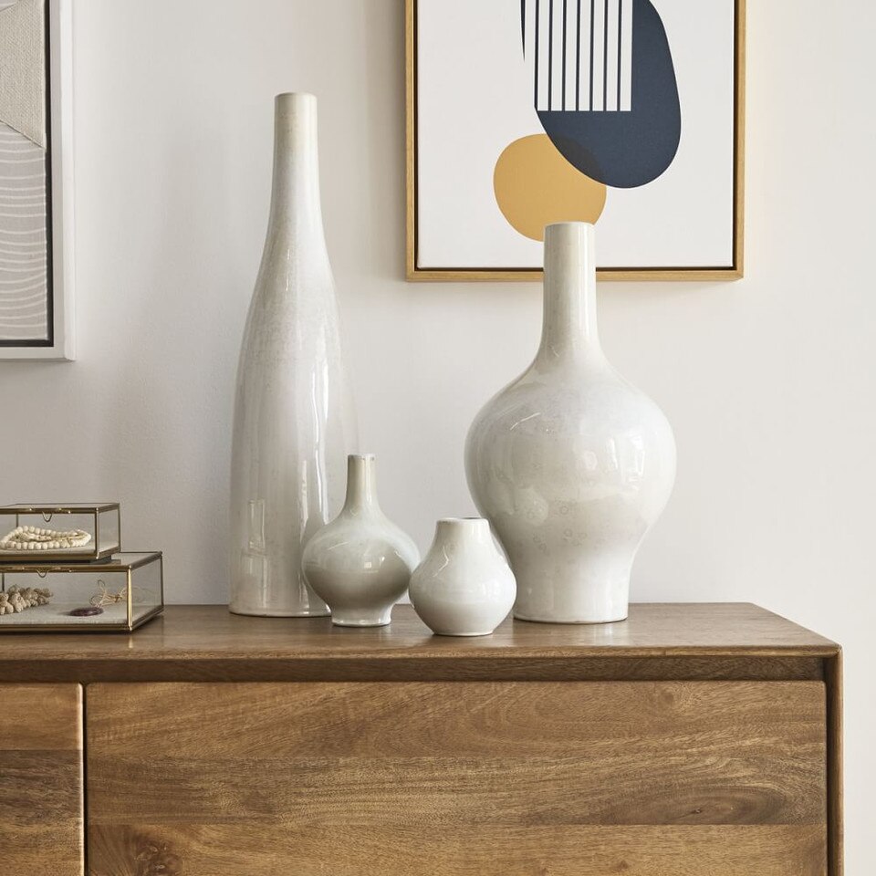 Reactive Glaze Vases - White