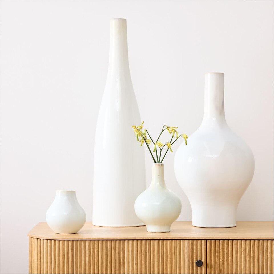 Reactive Glaze Vases - White