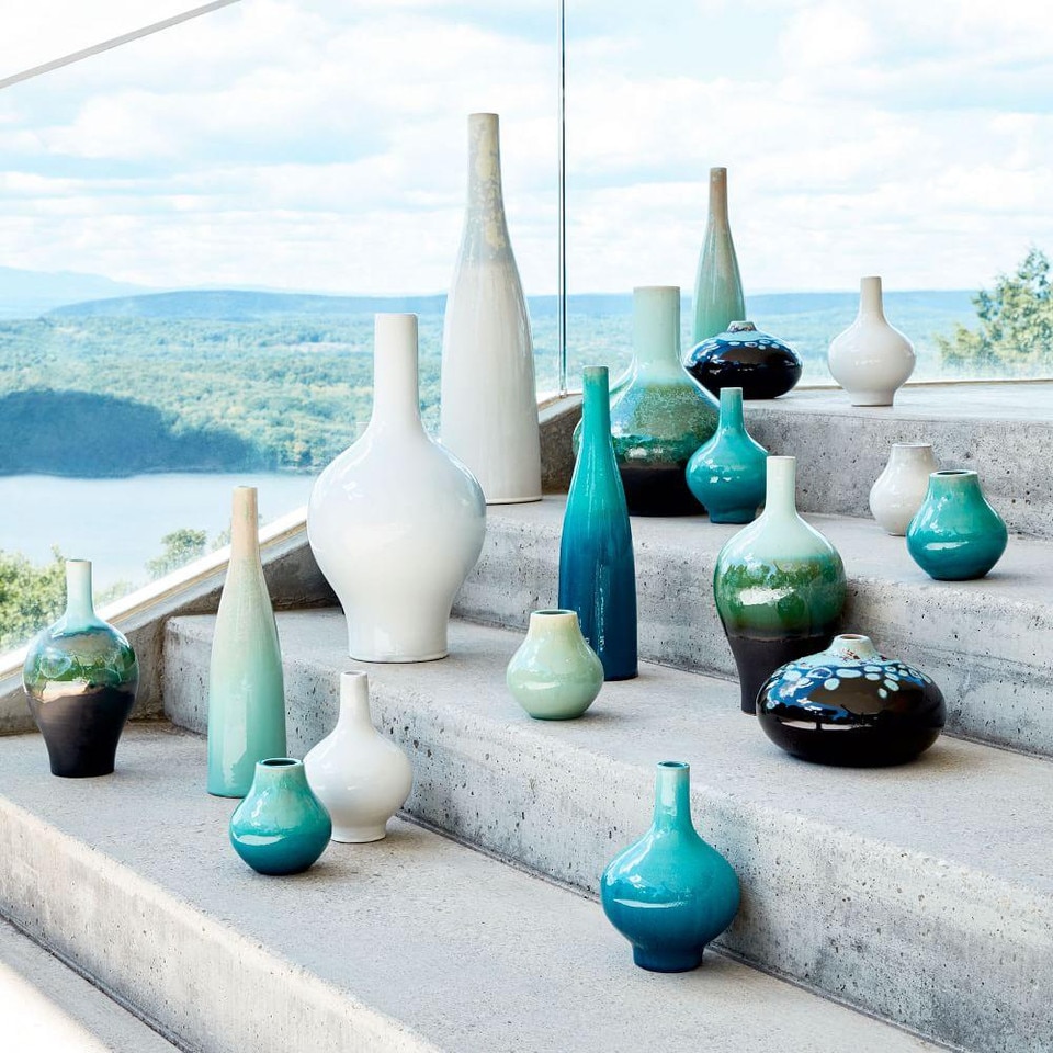Reactive Glaze Vases - White