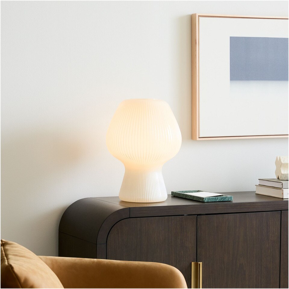 Ribbed Glass Table Lamp (34 cm - 46 cm)