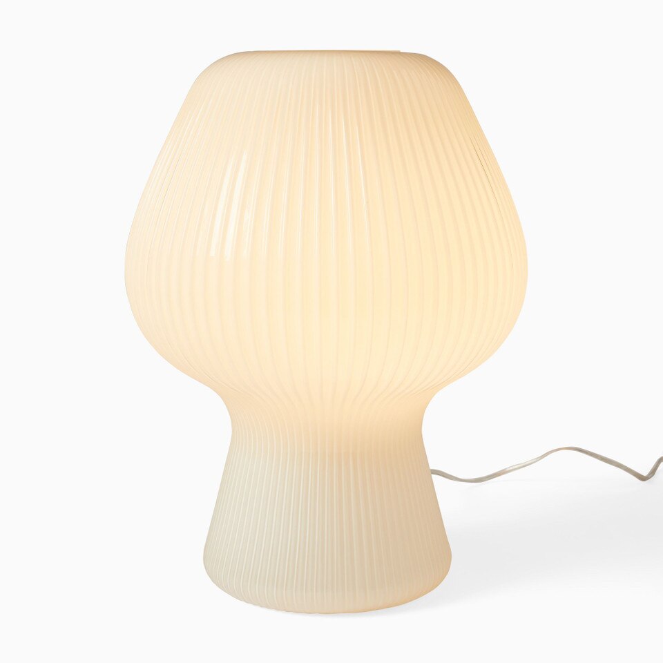 Ribbed Glass Table Lamp (34 cm - 46 cm)