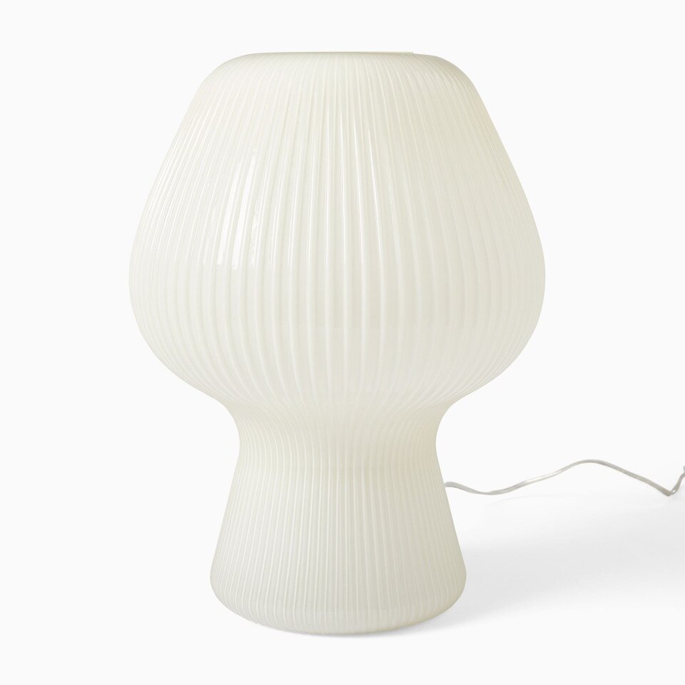 Ribbed Glass Table Lamp (34 cm - 46 cm)