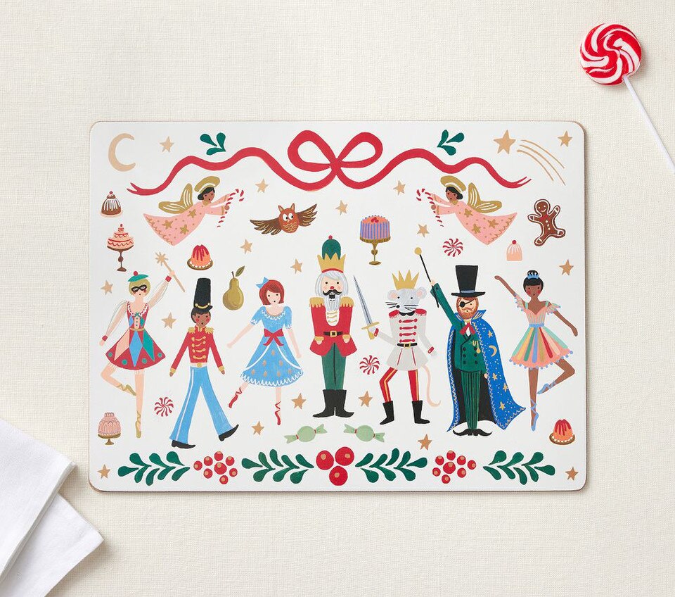 Pottery Barn Kids Rifle Paper Co. Christmas Nutcracker Cork Placemat