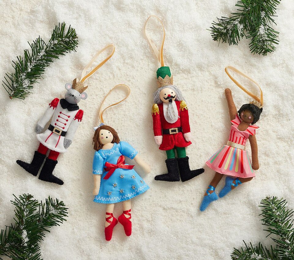Pottery Barn Kids Rifle Paper Co. The Nutcracker Ornament, Set of 4