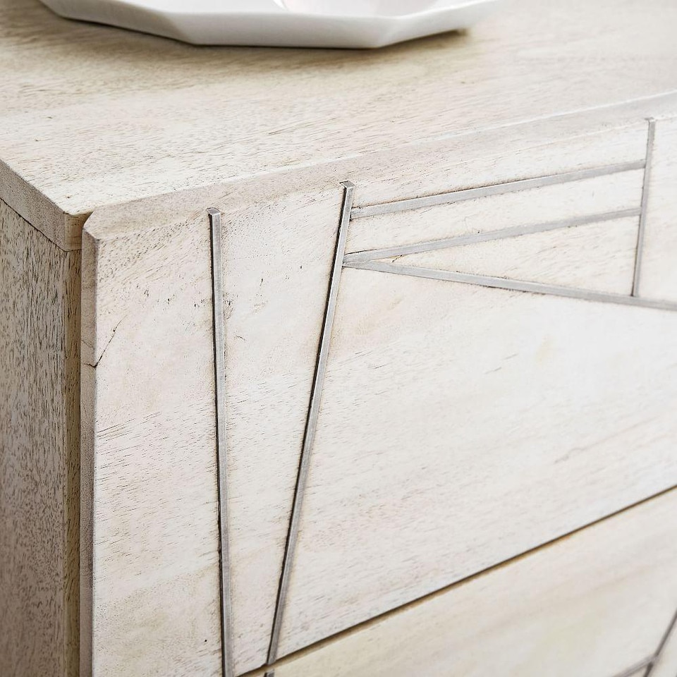 Roar + Rabbit™ Silver Geo Inlay Bedside Table - Bone