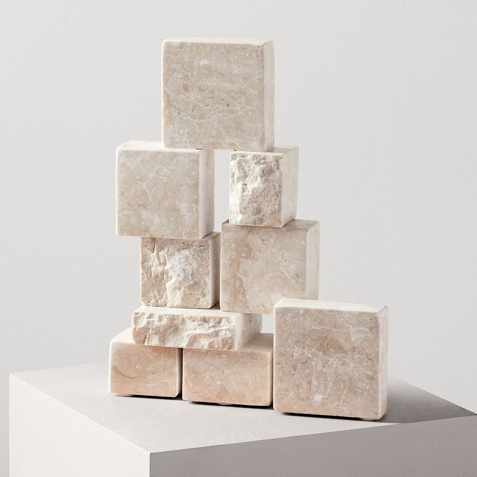 Rough Hewn Stacking Marble Cubes
