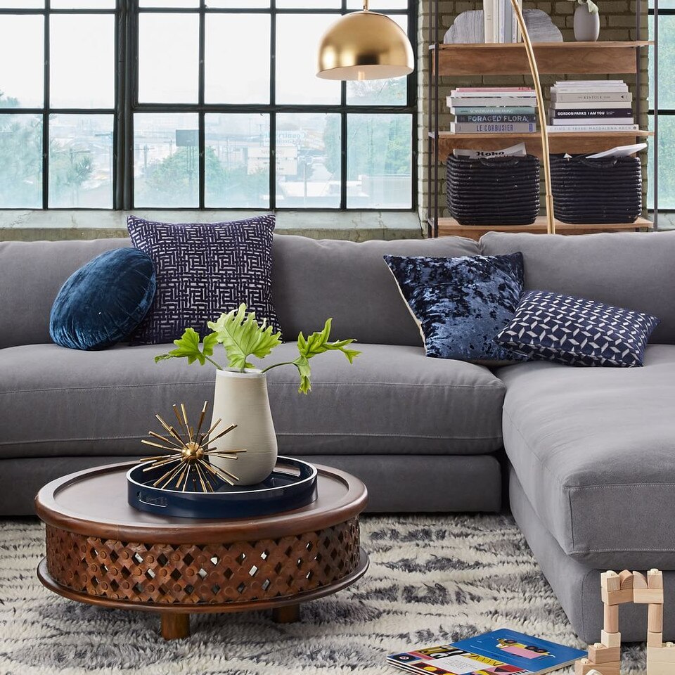 Round Lush Velvet Cushions West Elm Australia
