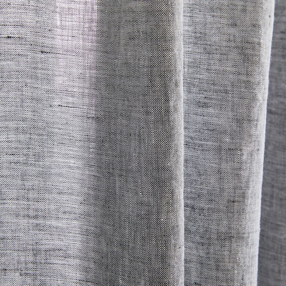 Semi-Sheer European Flax Linen Melange Curtain - Slate