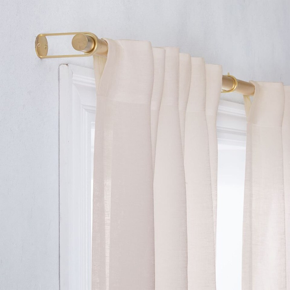 Sheer European Flax Linen Curtain - Dusty Blush
