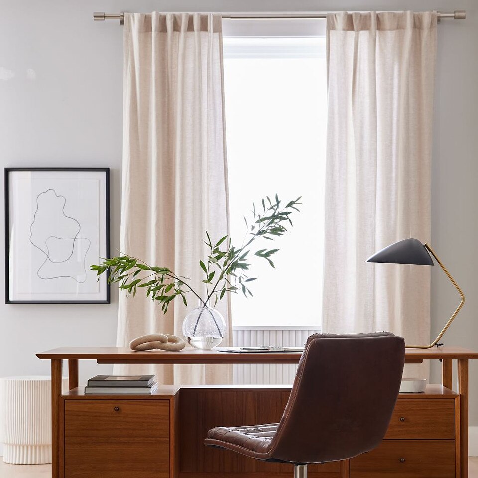 Sheer European Flax Linen Curtain - Dusty Blush