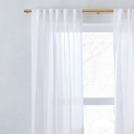 Sheer European Flax Linen Curtain White West Elm Australia Sheer European Flax Linen Curtain, Black White Sheer Curtains