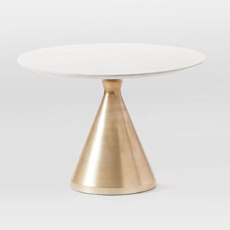 Silhouette Pedestal Round Dining Table White Marble Antique Brass West Elm Australia Silhouette Pedestal Round Dining Table, Pedestal Round Dining Tables