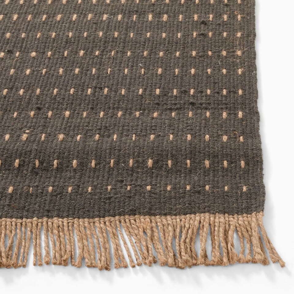 Simple Dash Wool Jute Rug - West Elm Australia