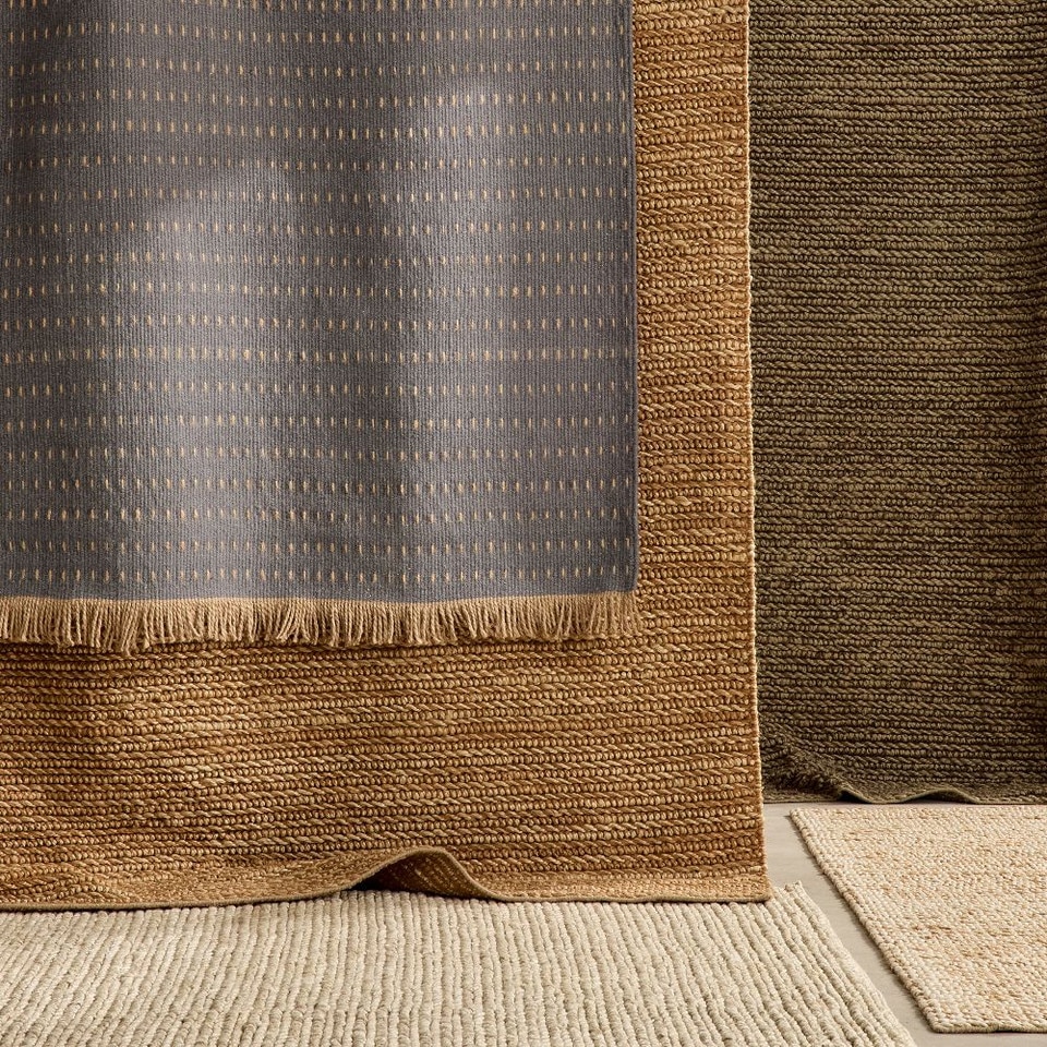 Simple Dash Wool Jute Rug - West Elm Australia