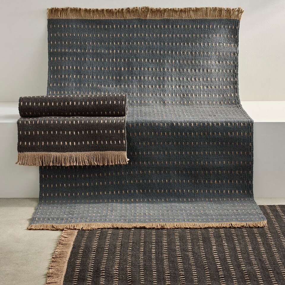 Simple Dash Wool Jute Rug - West Elm Australia