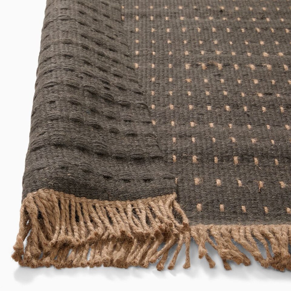 Simple Dash Wool Jute Rug - West Elm Australia