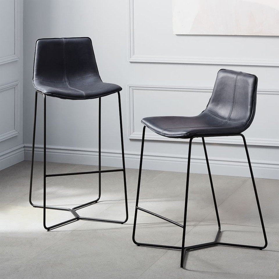 Slope Leather Bar & Counter Stools