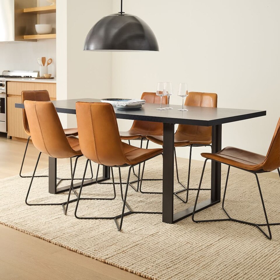 Slope Leather Dining Chair (Set of 2)