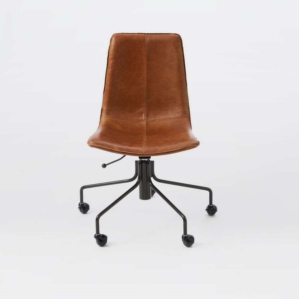 Slope Leather Swivel Office Chair