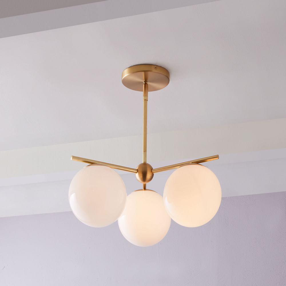 Sphere \u0026 Stem 3-Light Chandelier - Milk 