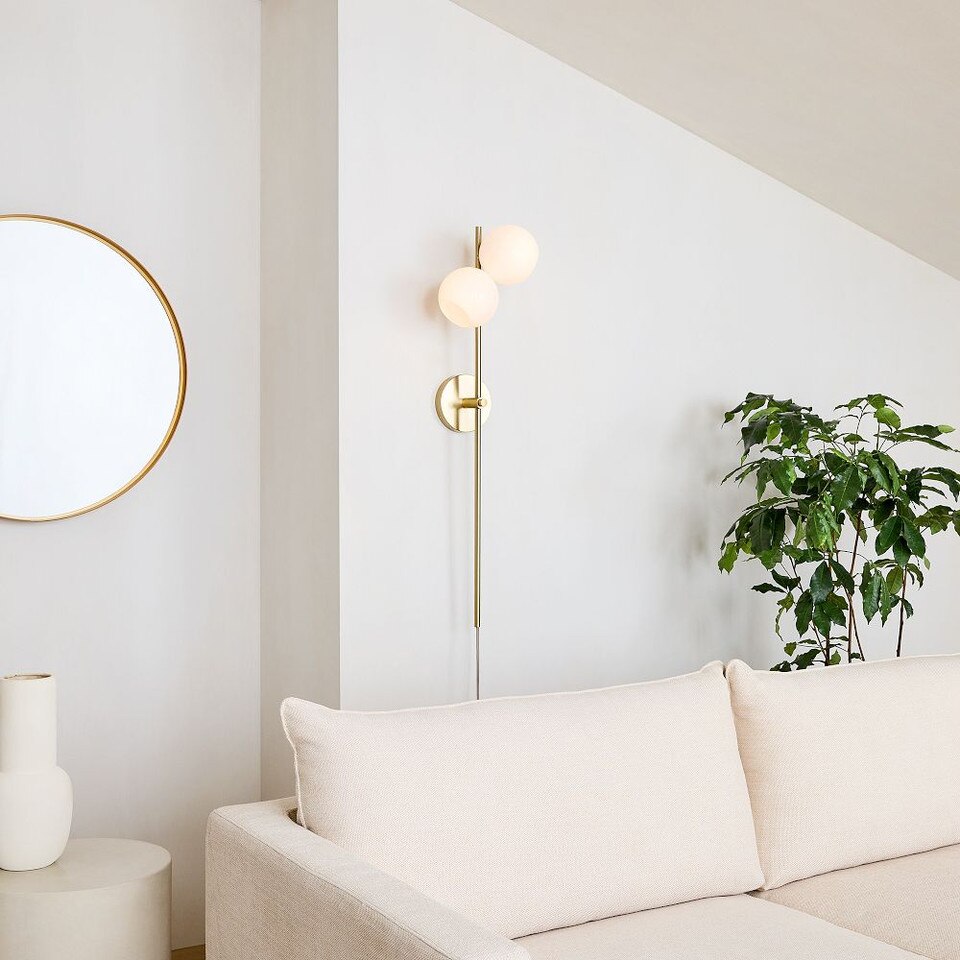 Staggered Glass 2-Light Plug-In Sconce