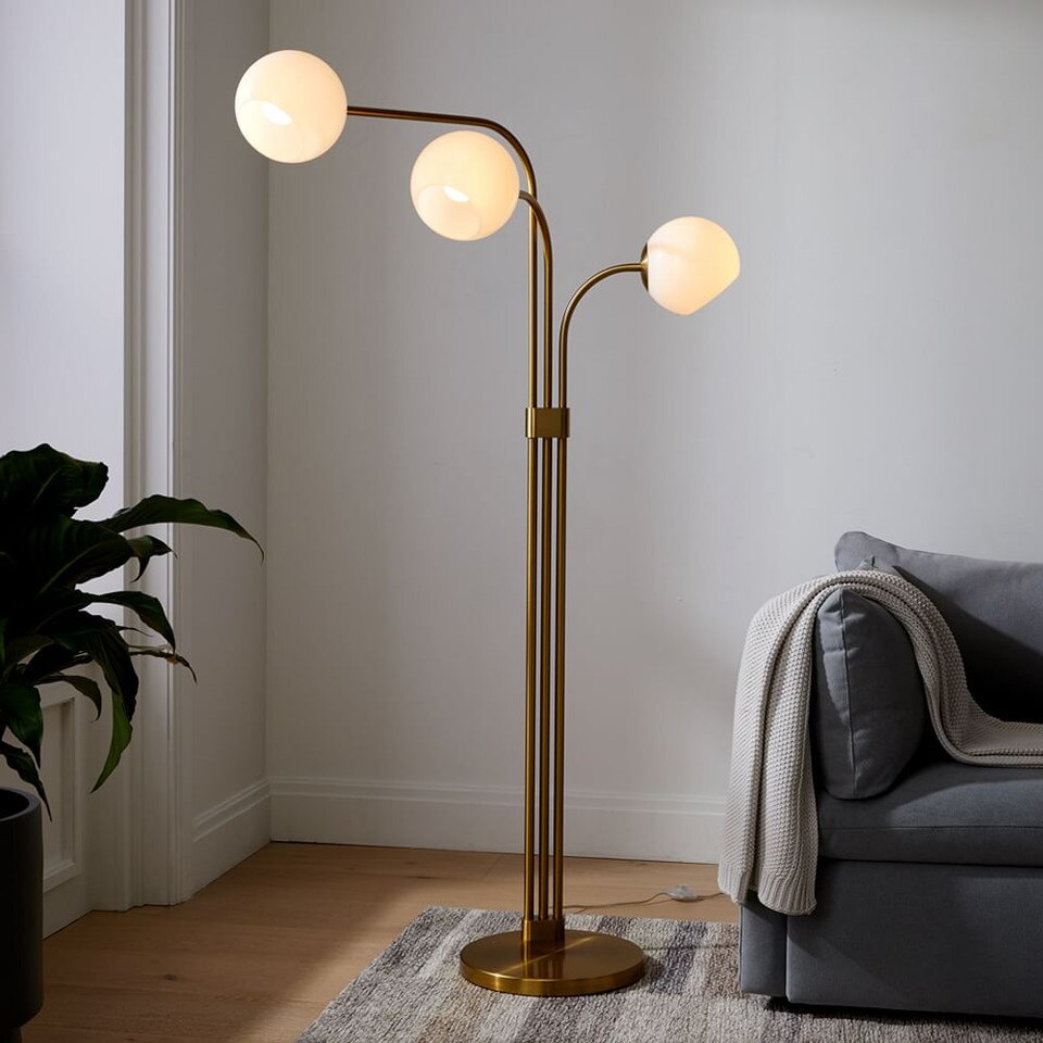 Staggered Glass 3-Light Adjustable Floor Lamp | west Elm Australia