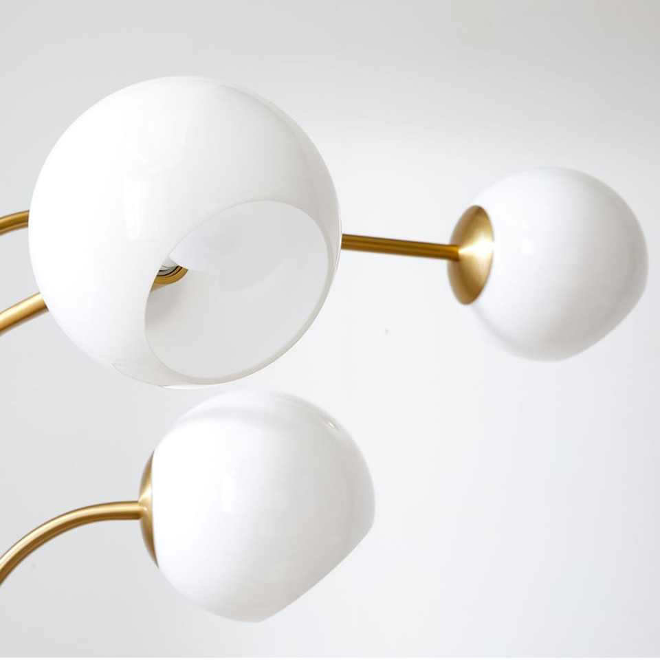 Staggered Glass 3-Light Adjustable Floor Lamp (169 cm)