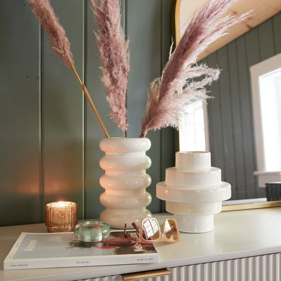 Stepped Form Ceramic Vases
