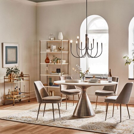 Silhouette Pedestal Round Dining Table White Marble Antique Brass West Elm Australia Silhouette Pedestal Round Dining Table, West Elm Round Dining Table White