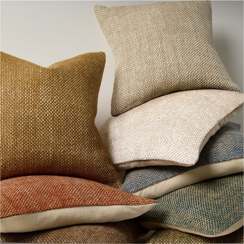 Two-Tone Chunky Linen Cushion Cover