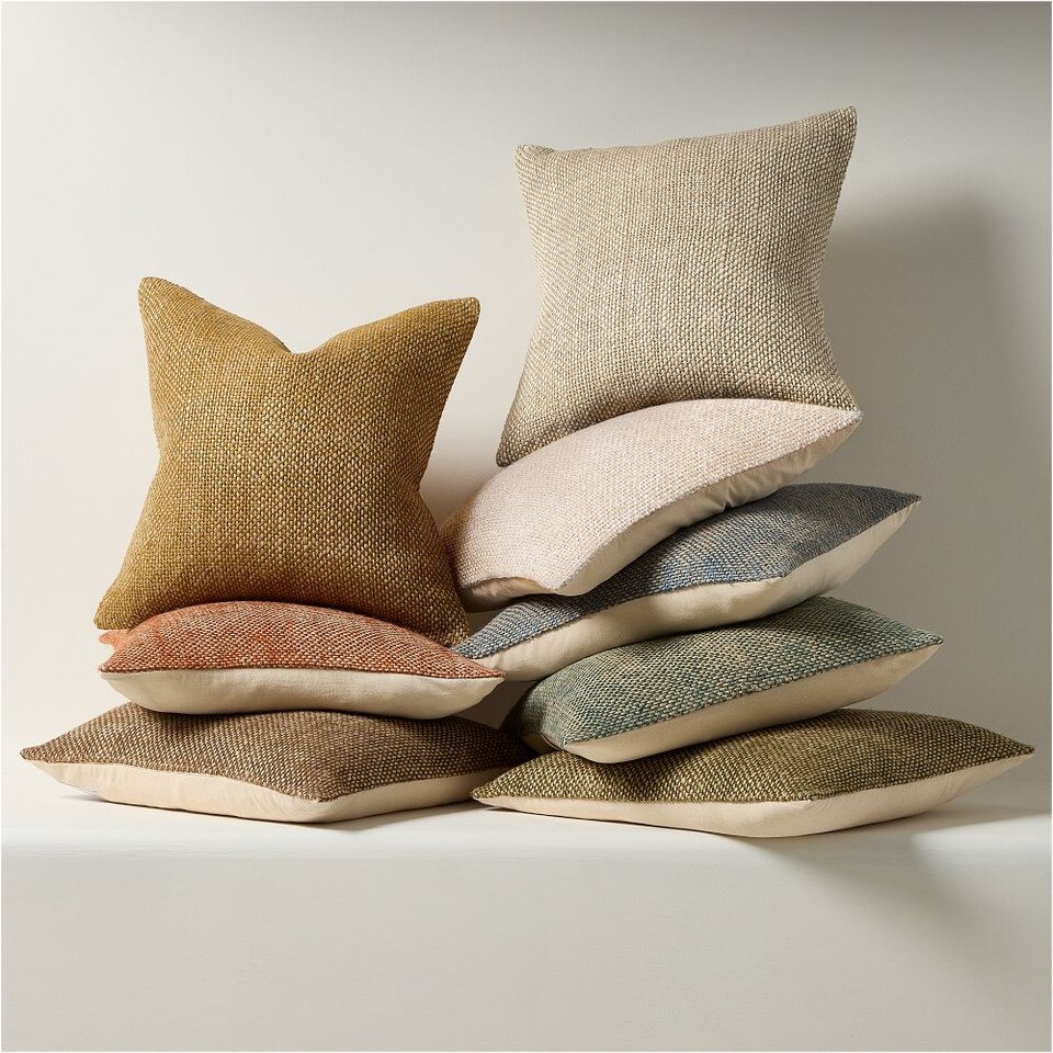 Two-Tone Chunky Linen Cushion Cover