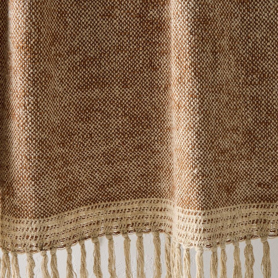 Two-Tone Chunky Linen Throw | West Elm Australia