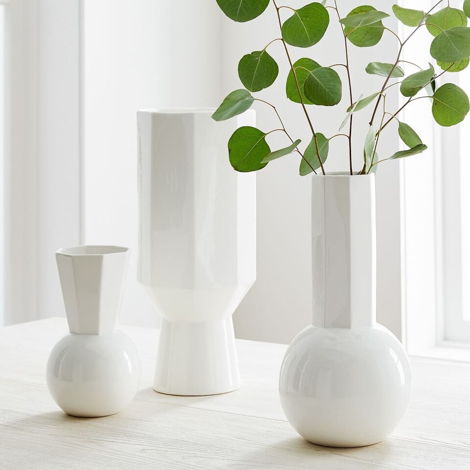 White Porcelain Urn Vases