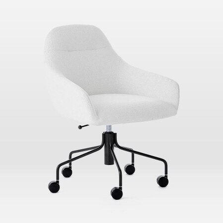 Valentina Office Chair White Boucle West Elm Australia