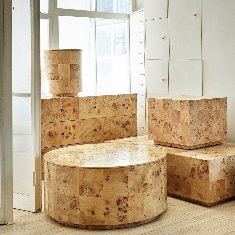 Volume Square Side Table (51 cm) - Burl