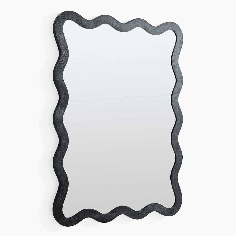 Wavy Wood Wall Mirror - 89 cm W x 120 cm H