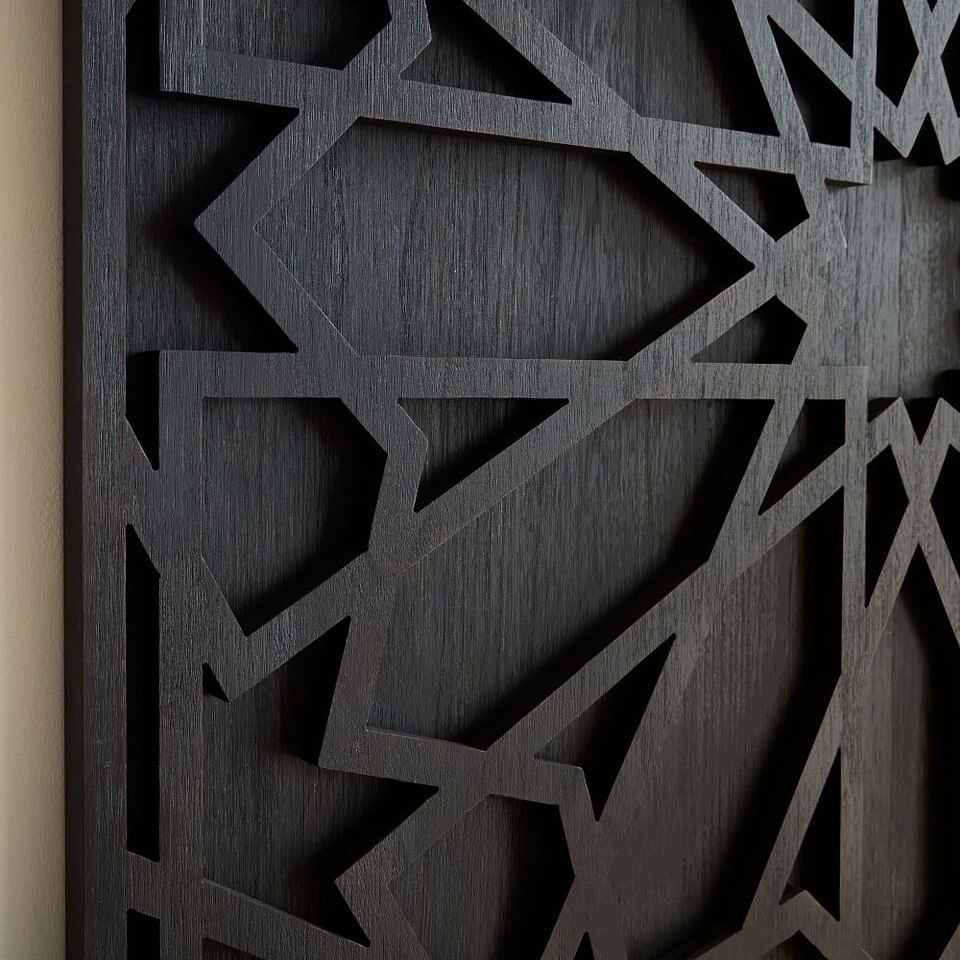 Graphic Wood Wall Art - Whitewashed (Square)