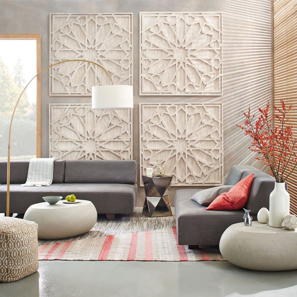 Graphic Wood Wall Art - Whitewashed (Square)