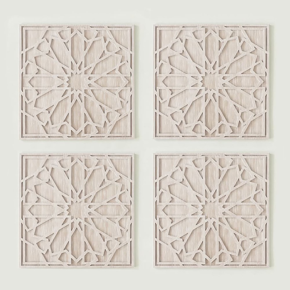 Graphic Wood Wall Art - Whitewashed (Square)