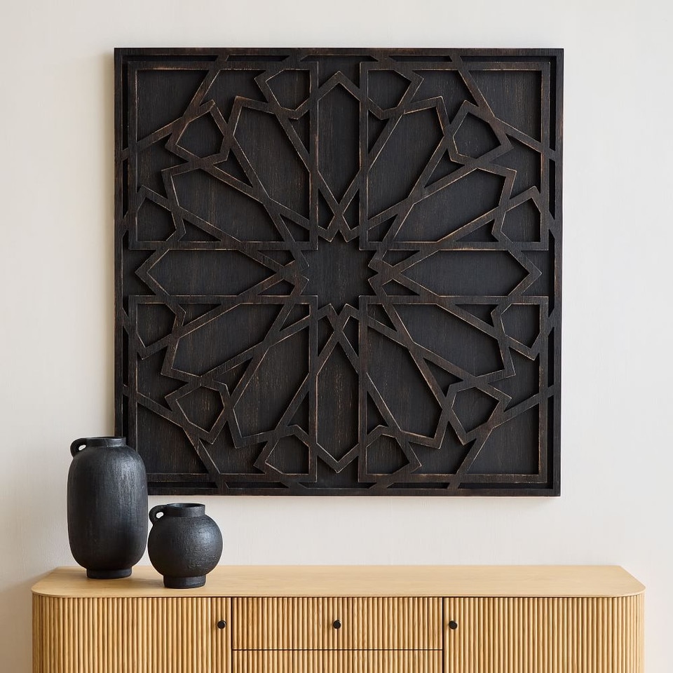 Graphic Wood Wall Art - Whitewashed (Square)