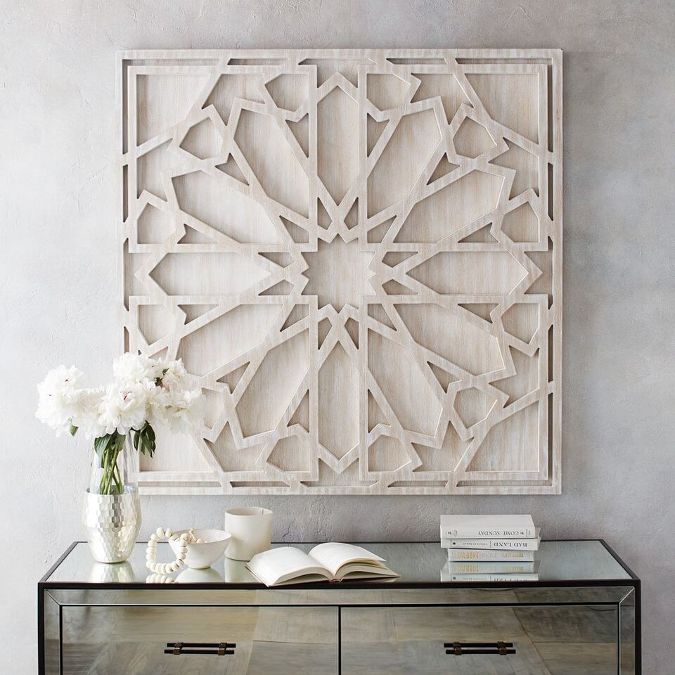 Graphic Wood Wall Art Whitewashed (Square) west elm