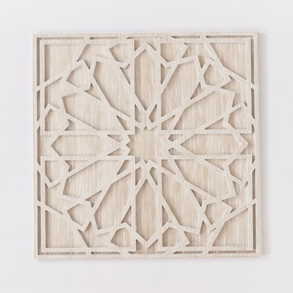 Graphic Wood Wall Art Whitewashed (Square) west elm