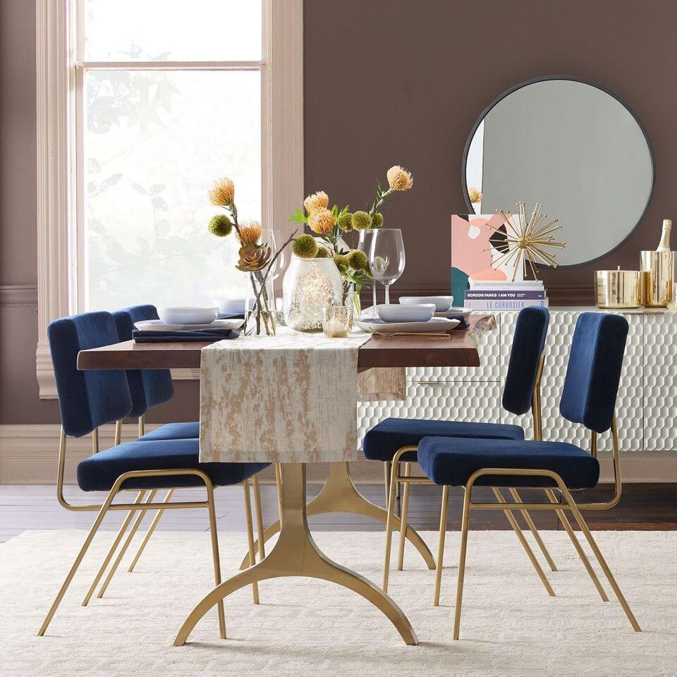 Wire Frame Upholstered Dining Chair
