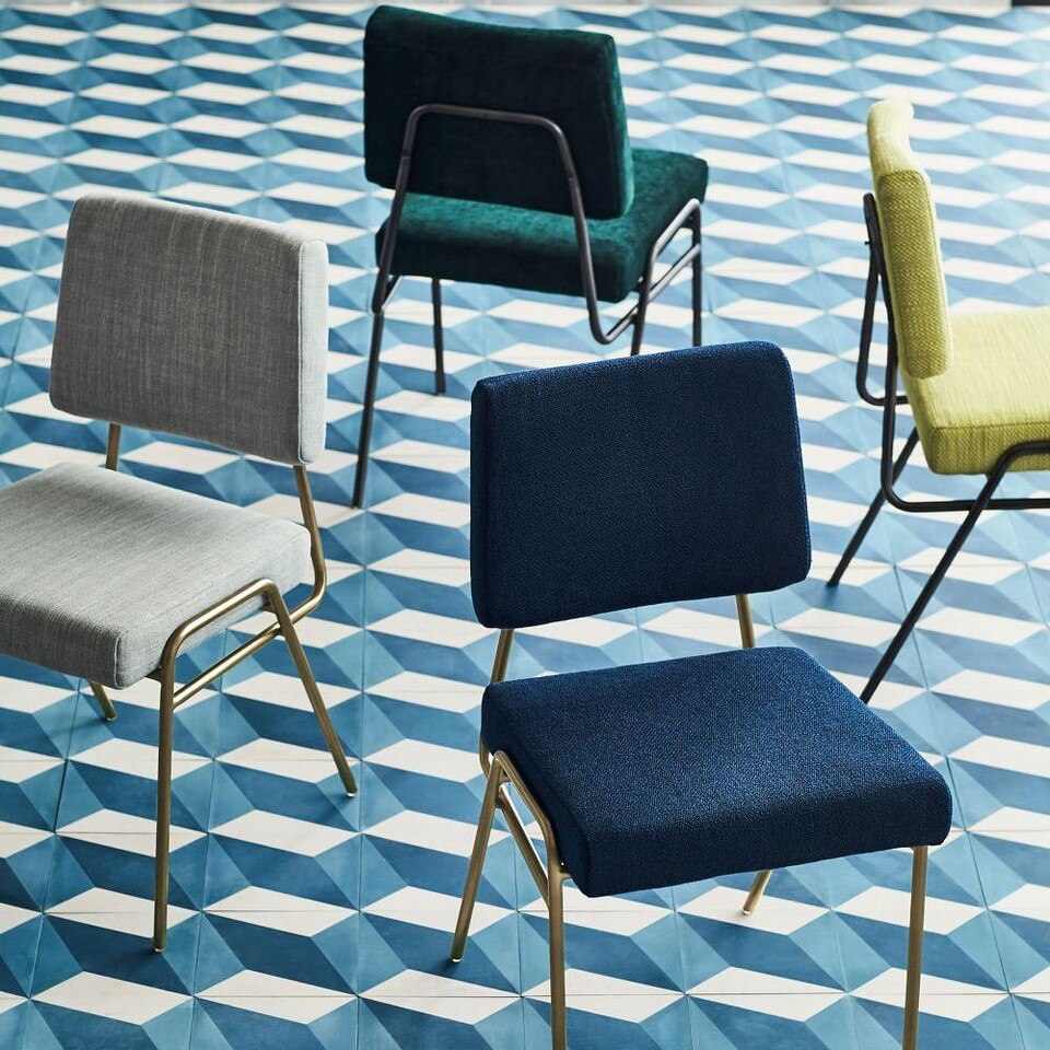 Wire Frame Upholstered Dining Chair