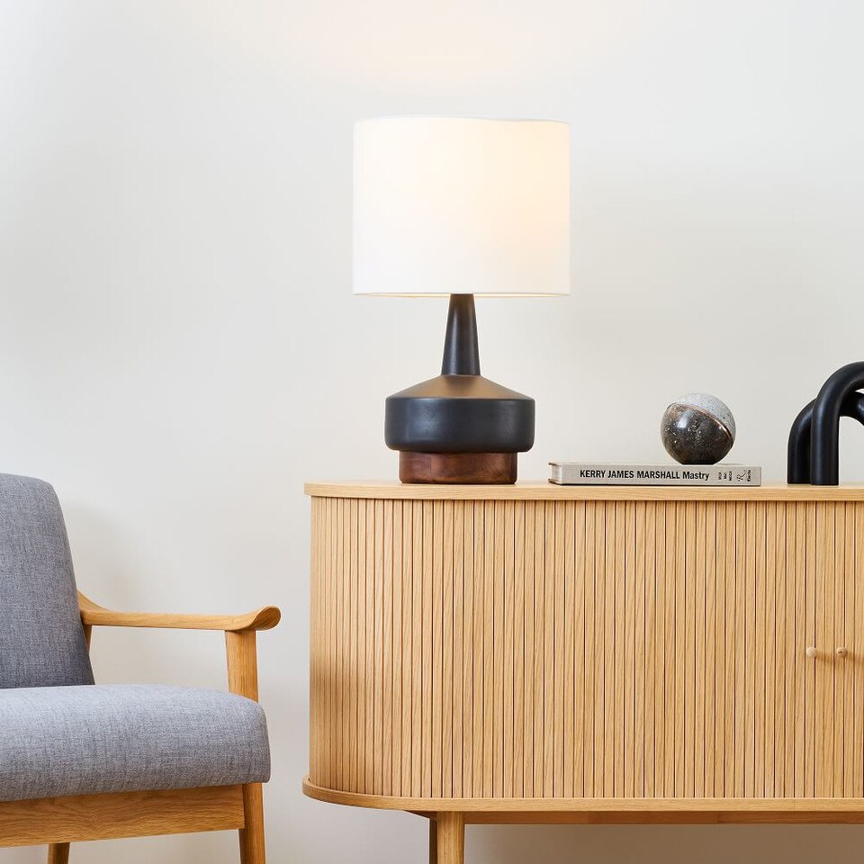 Wood & Ceramic Table Lamp (55 cm)