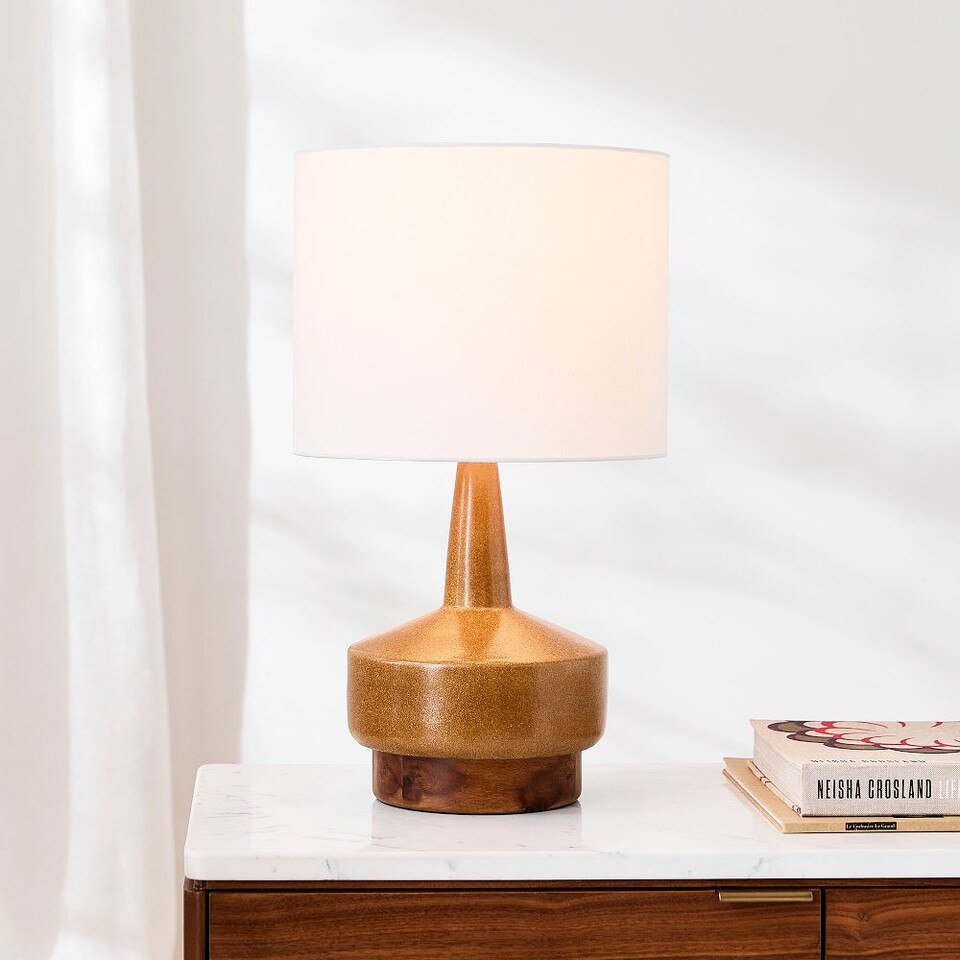 Wood & Ceramic Table Lamp (55 cm)