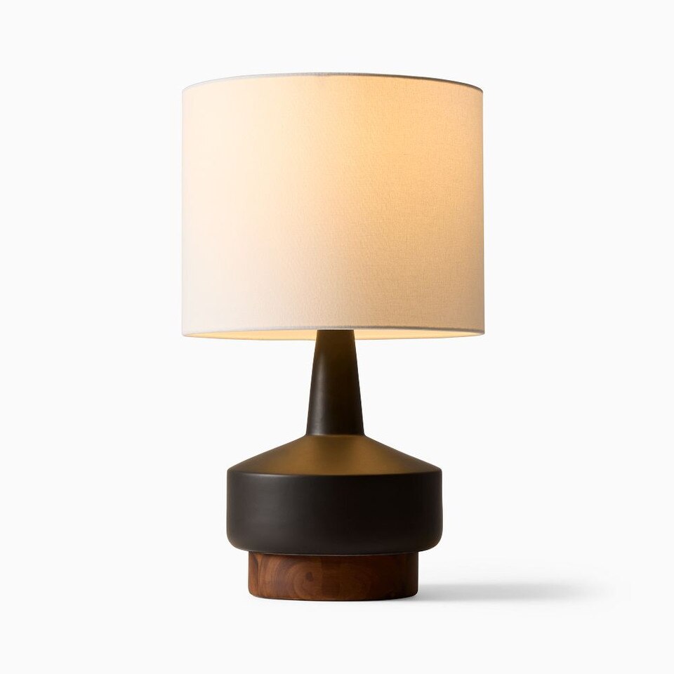 Wood & Ceramic Table Lamp (55 cm)