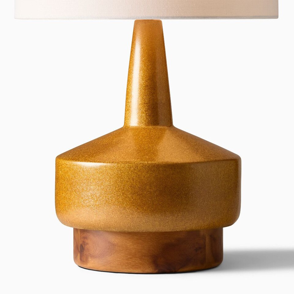 Wood & Ceramic Table Lamp (55 cm)