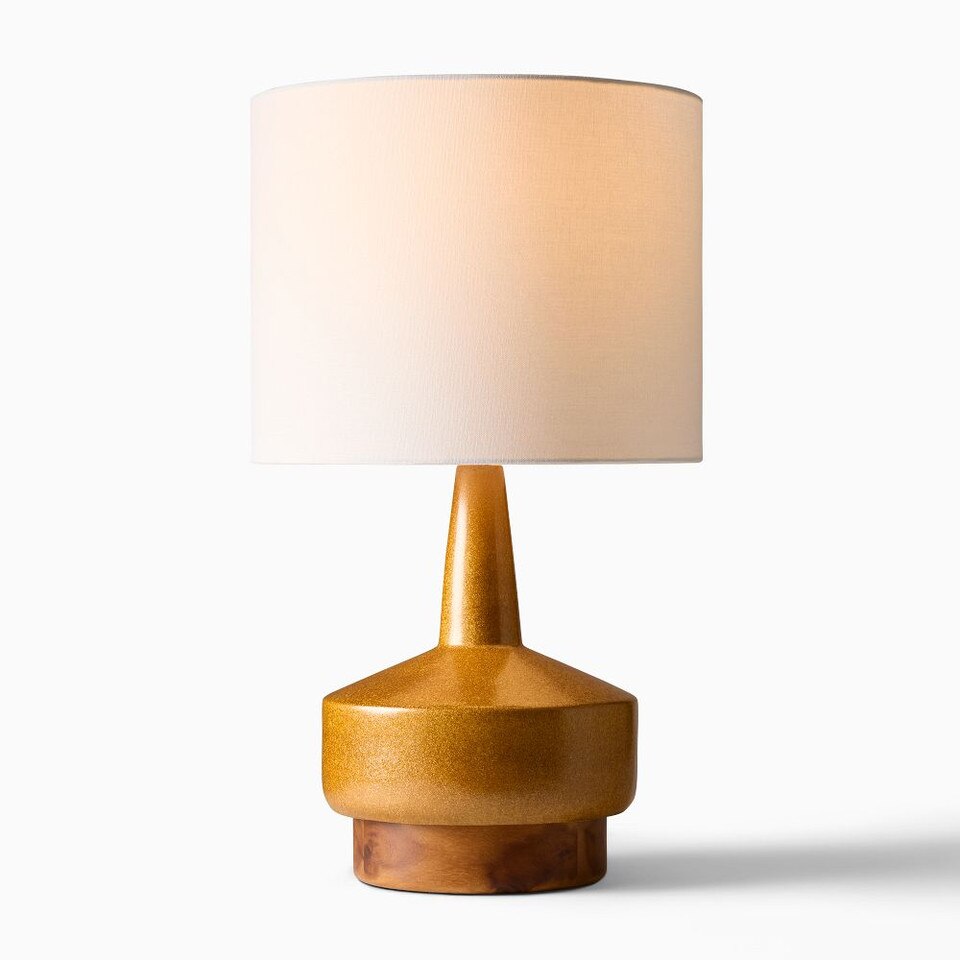 Wood & Ceramic Table Lamp (55 cm)