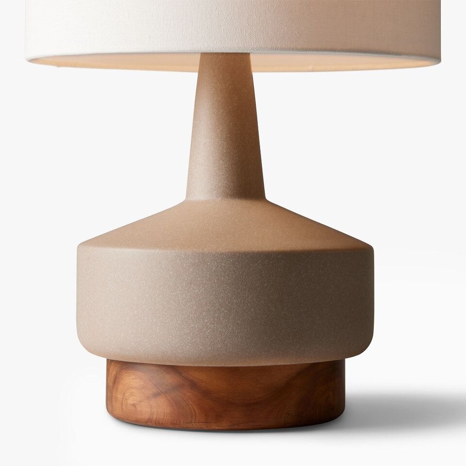 Wood & Ceramic Table Lamp (55 cm)